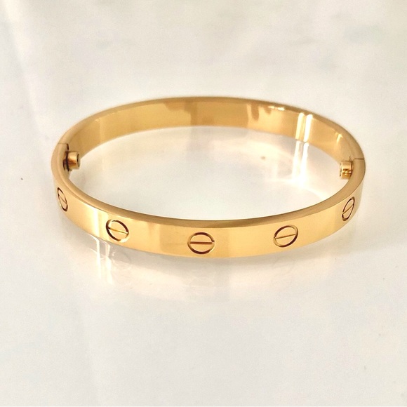 Gold Screw Bracelet Cuff Classic Model - Picture 8 of 9